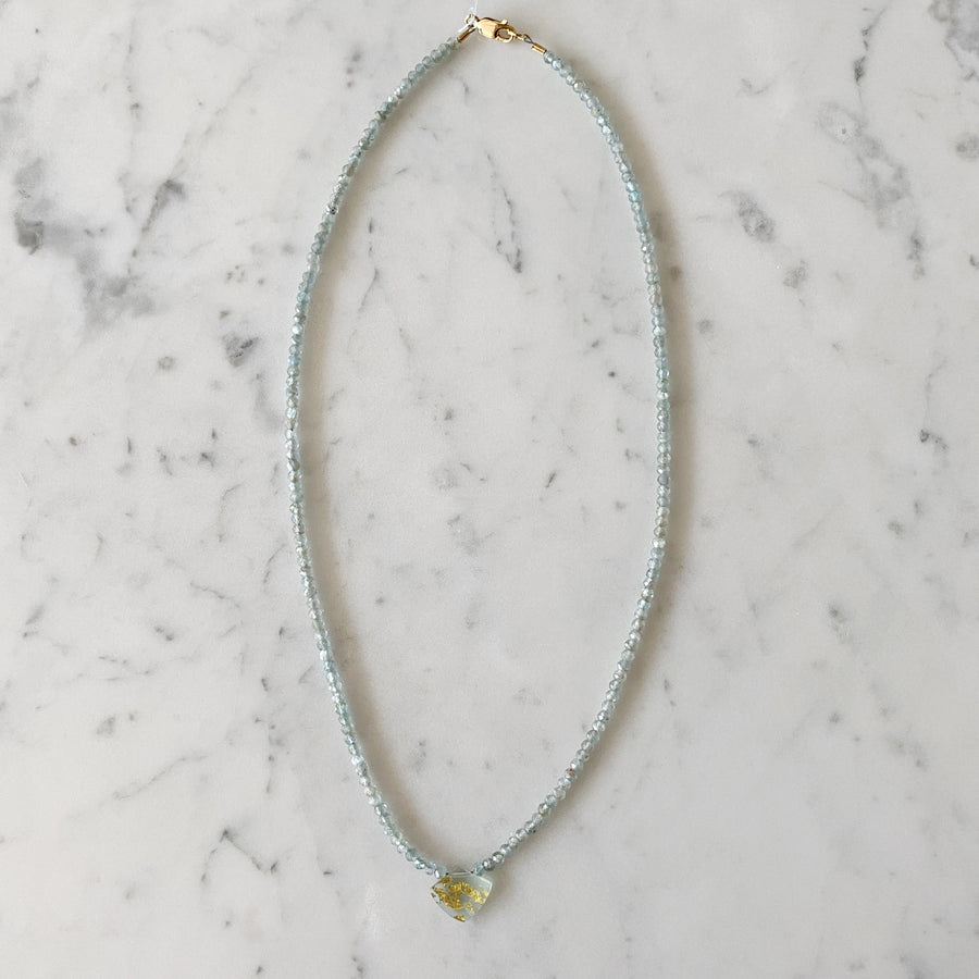 Mystic Quartz Pendant with Gold Flecks Necklace