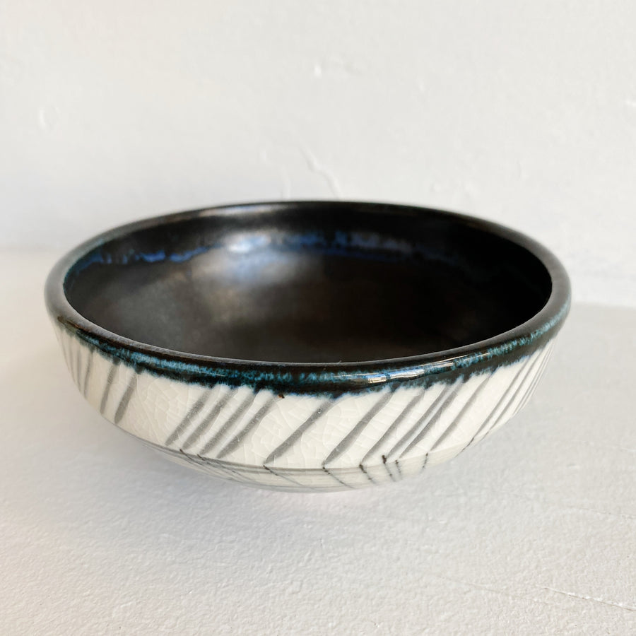 Black striped tiny bowl