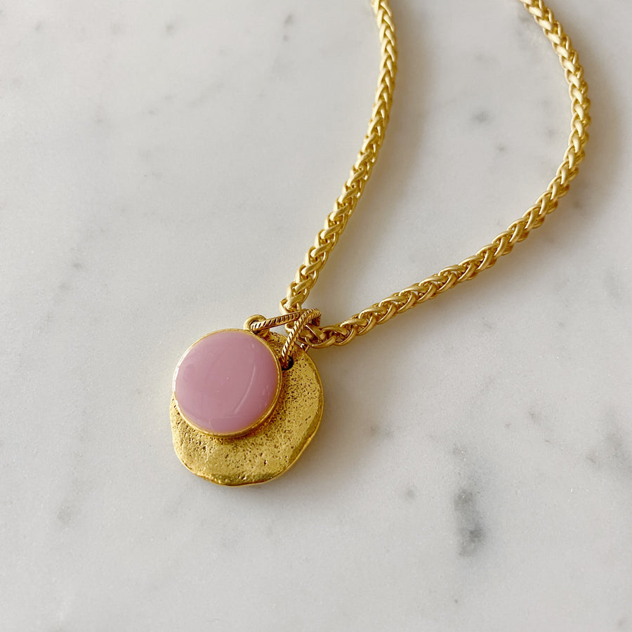Circle Charms Resin Necklace