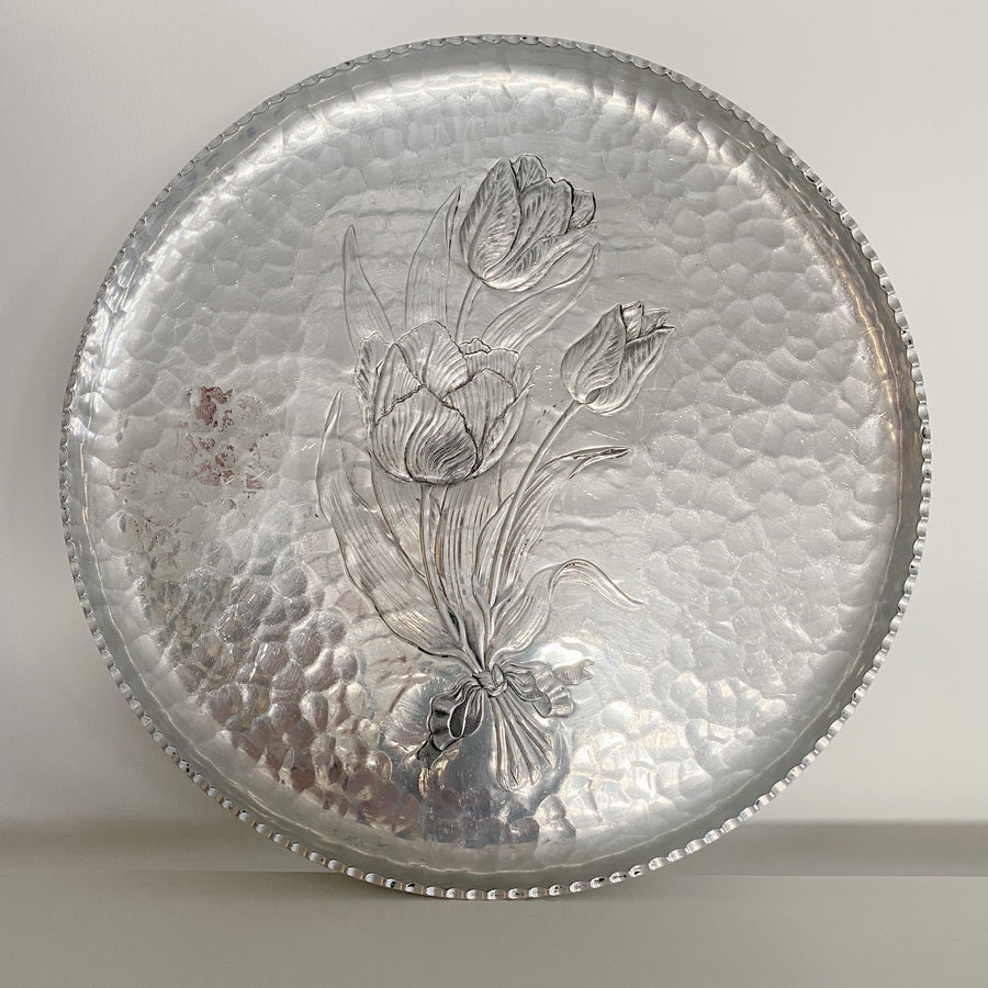 Hammered Floral Tray