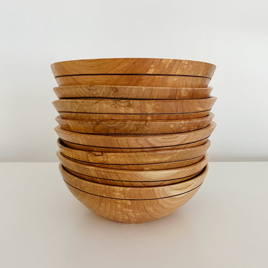 Spalted Maple Bowl - Small Grooved