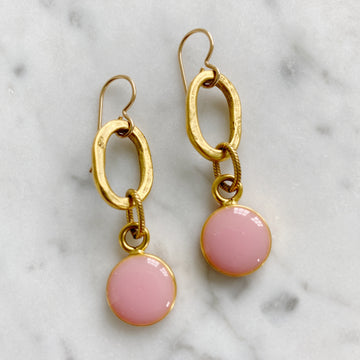 Pink Resin Pendant Color Earrings