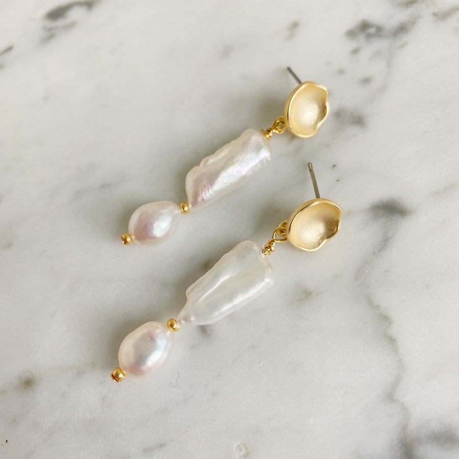 Birthstone Earrings - June Pearl