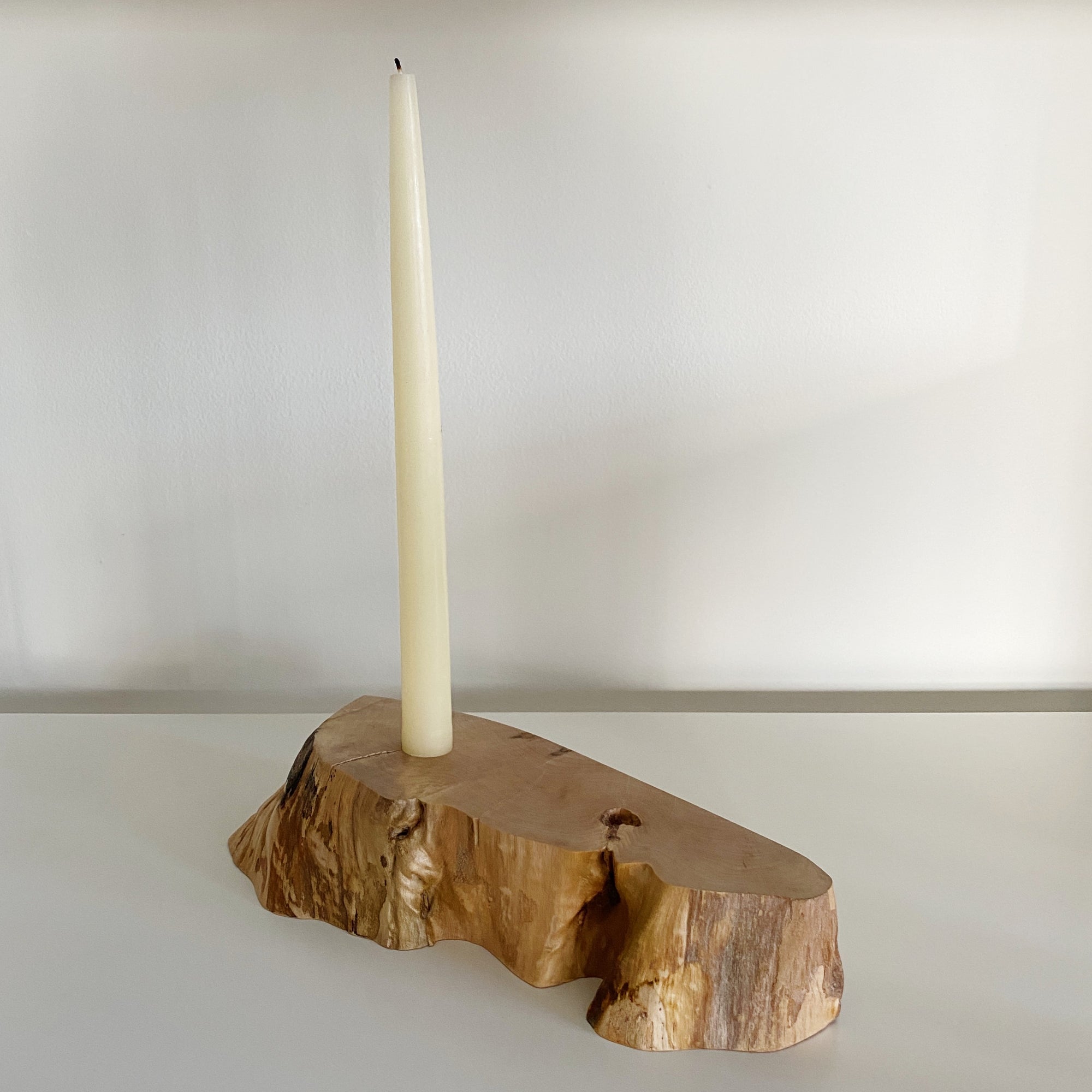 Live Edge Candlestick Holder - Maine Maple
