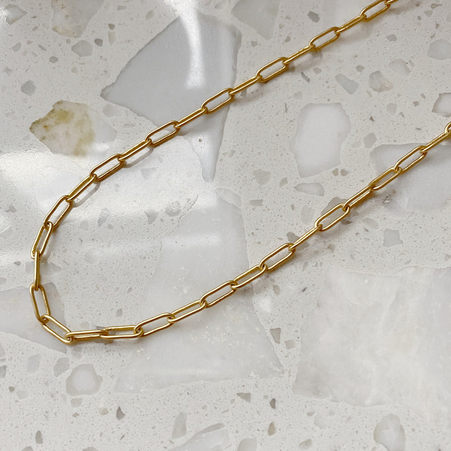 Gold Paperclip Necklace with Medium Links
