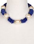 Grande Pearl Choker Blue Necklace