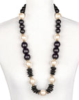 Grande Pearl Long Black Necklace