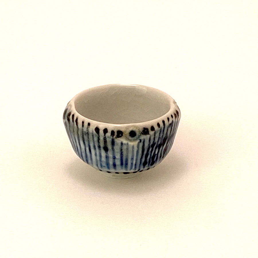 Tiny Bowl with Blue Stripes