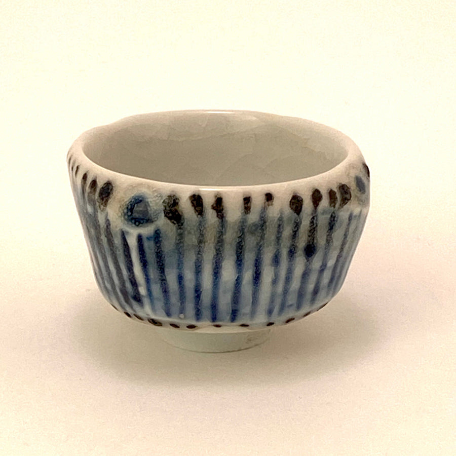 Tiny Bowl with Blue Stripes