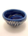 Tiny Bowl with Stripes and Blue Interior