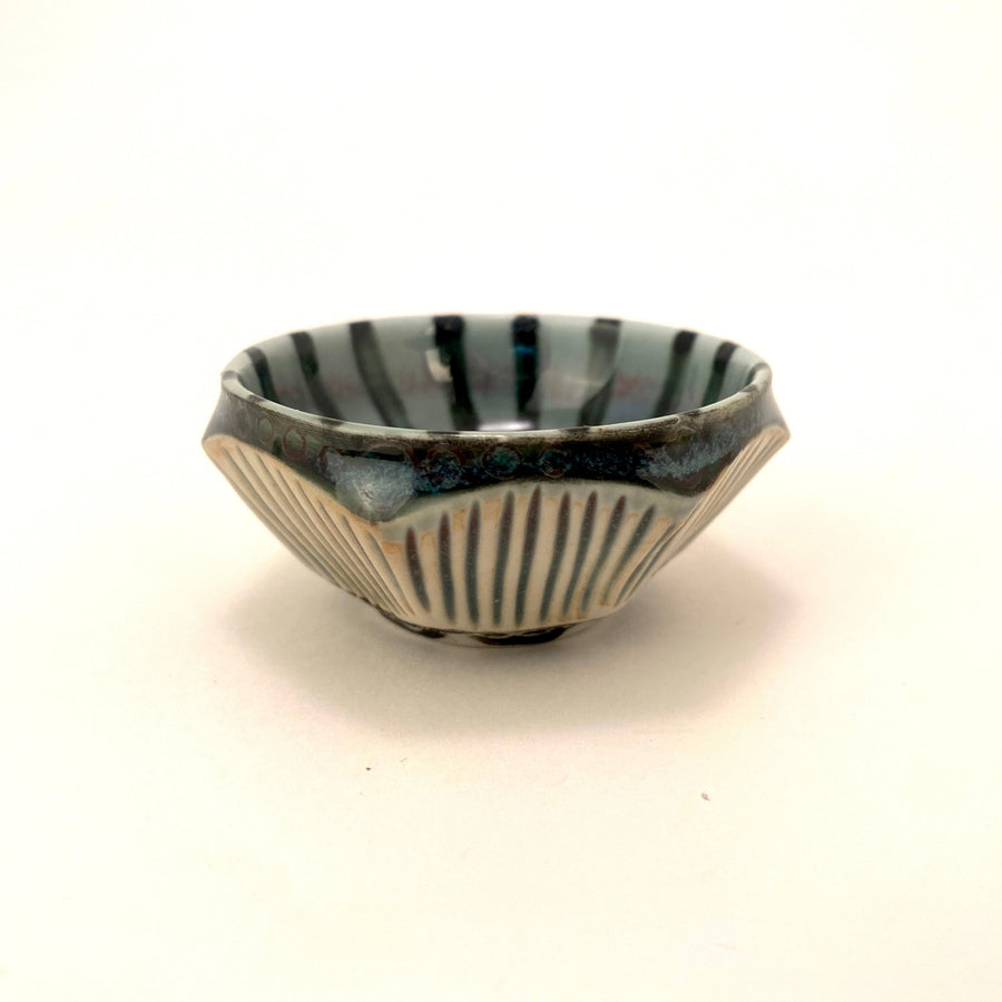 Tiny Bowl with Black Glazing Stripes