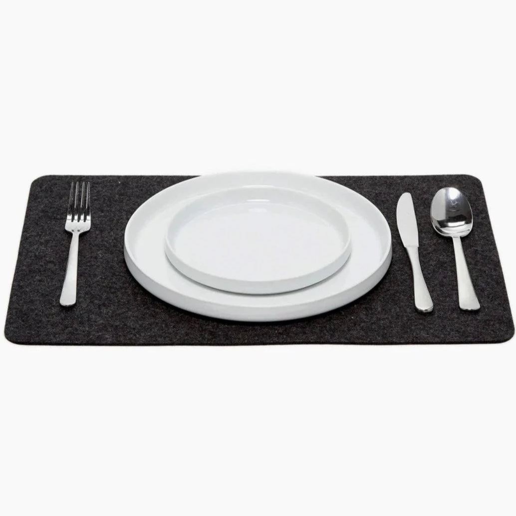 Merino Wool Felt Placemat - charcoal