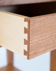 peaks point side table drawer detail - locally made furniture - handcrafted out of quality wood