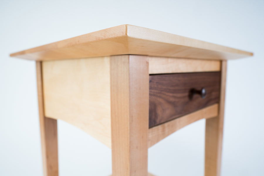 natural wood furniture - maple - walnut - end table - beckett street lifestyle collection - shaker style - wood.stone.bone.