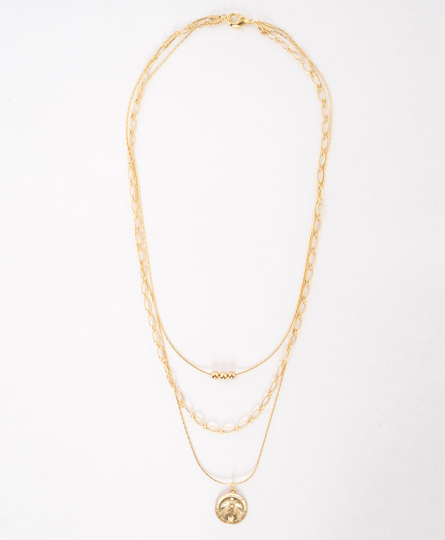 multi strand necklace - delicate gold chains 