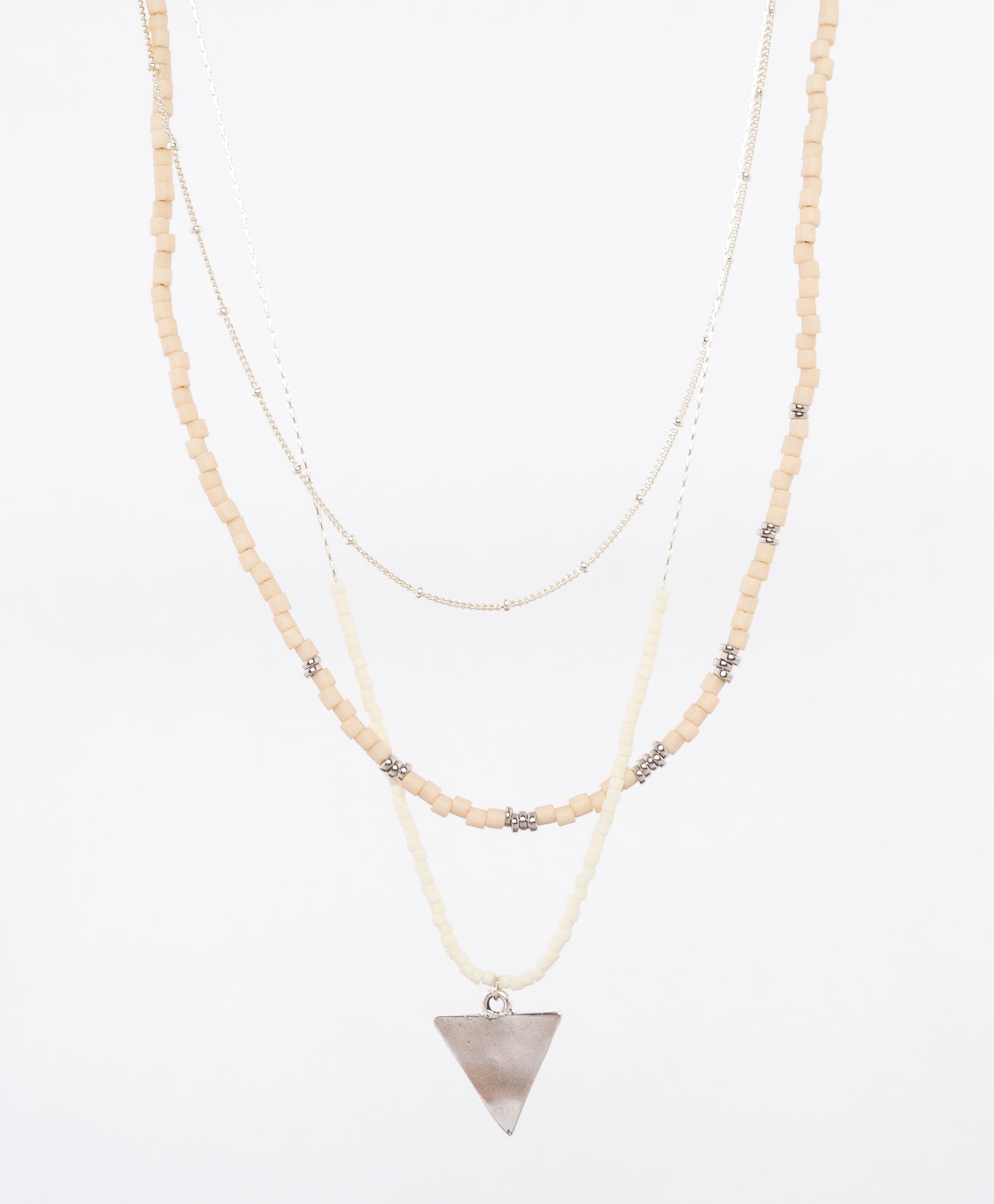 triangle and miyuki bead necklace - japanese jewelry - locally made in portland Maine