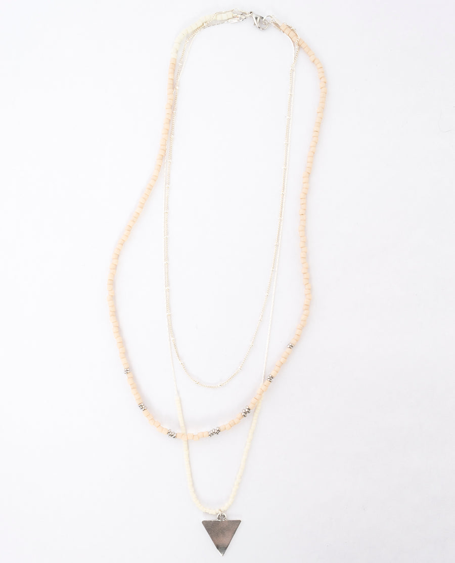 Triangle + Miyuki Bead Multi-Strand Necklace