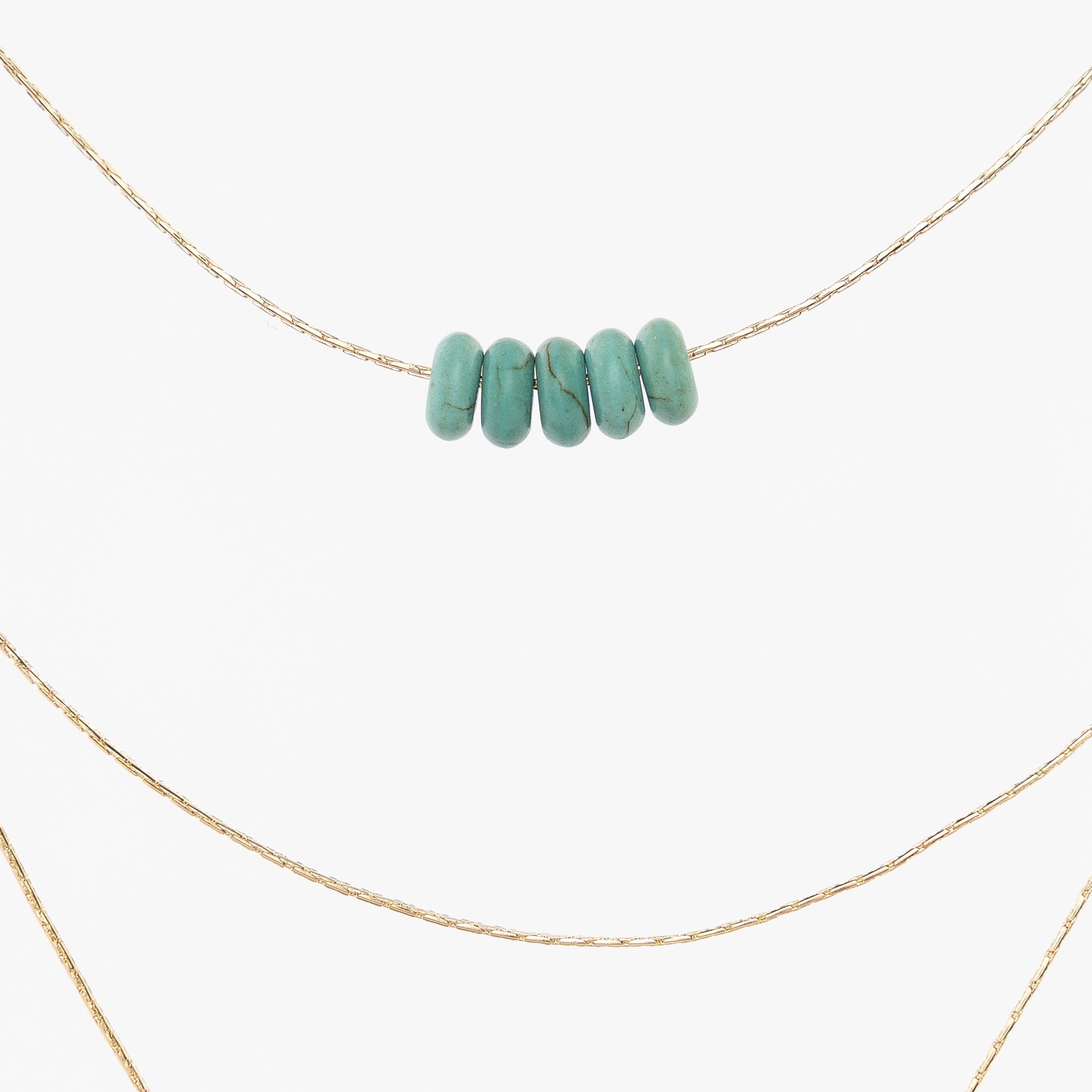 turquoise acrylic beads - thin gold chain - women&#39;s necklaces