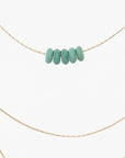 turquoise acrylic beads - thin gold chain - women's necklaces