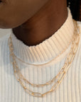 Small Layered Paperclip Chain Necklace