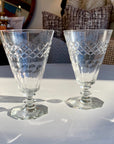 Vintage Stemmed Goblets With Octagonal Base - set of 2