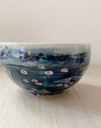 Navy & Red Circles Medium Textured Bowl