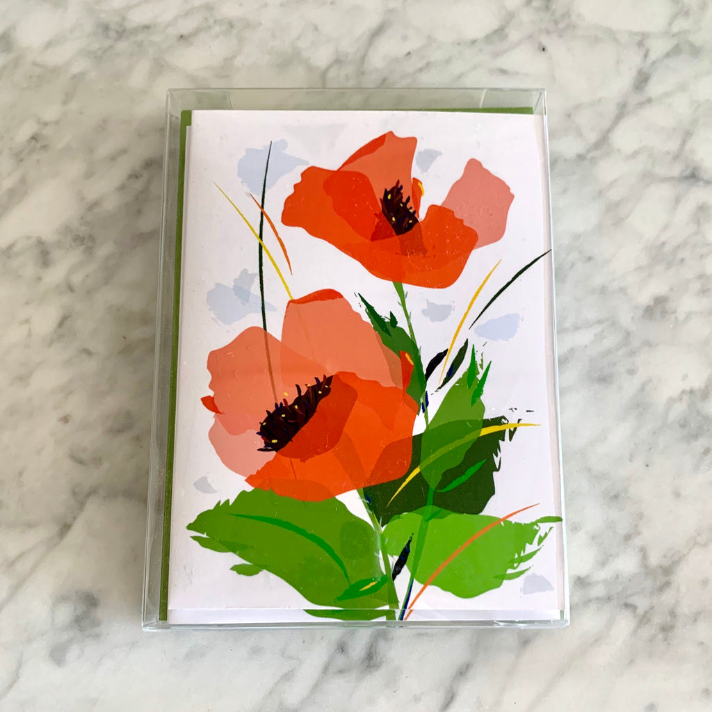 In The Garden Folded Card, Poppy - box set of 6 – Venn + Maker