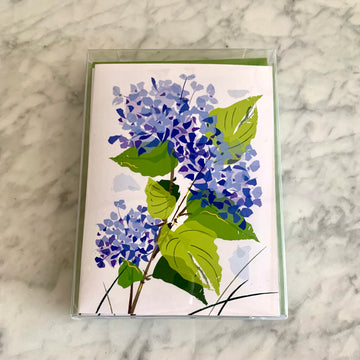 In The Garden Folded Card, Hydrangea - box set of 6
