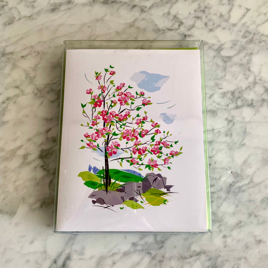 Blossoms Folded Card, Dogwood - box set of 6