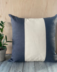 Blue Chambray + Ivory Canvas Pillow