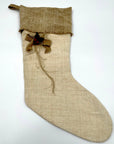 Antique Linen Stocking with Bow