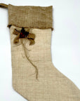 Antique Linen Stocking with Bow