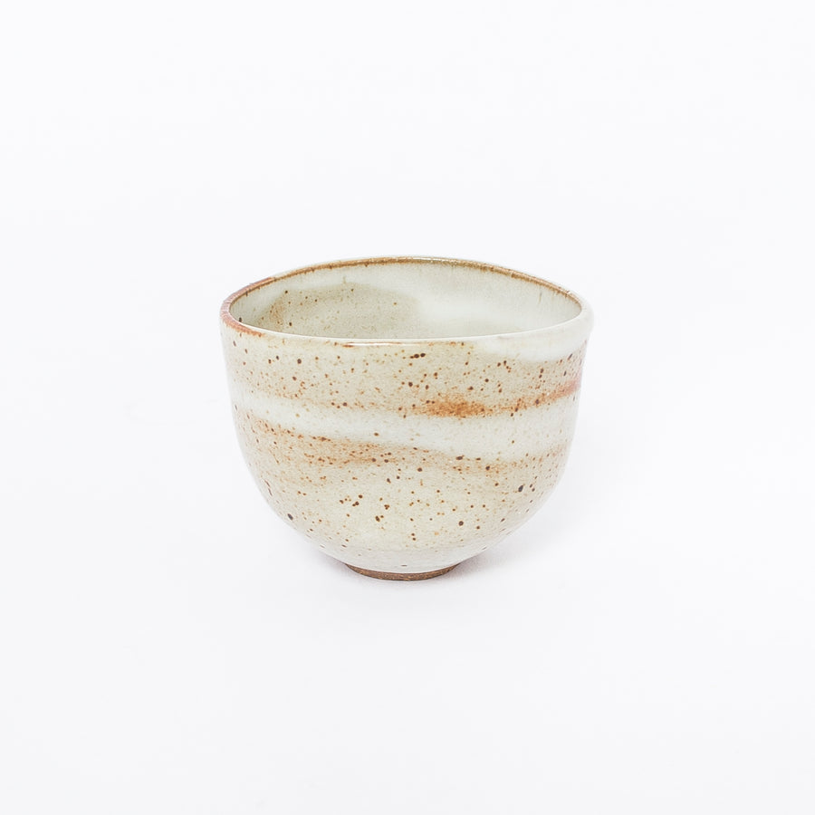 Dimple Cup in White + Brown