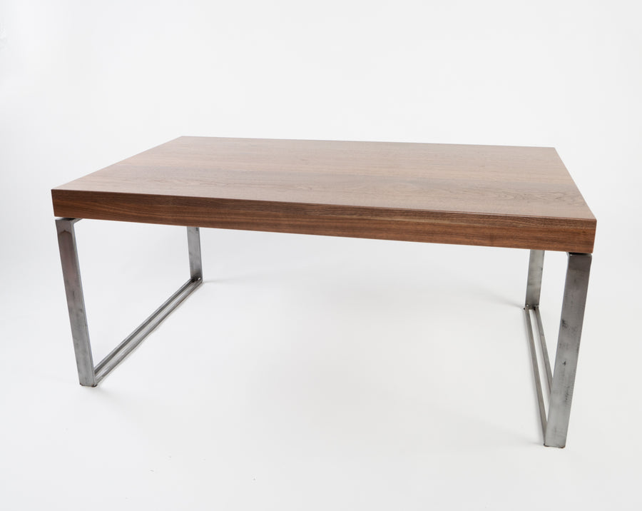 Higgins coffee table in walnut - front view - handmade - Locally created in Maine - natural wood