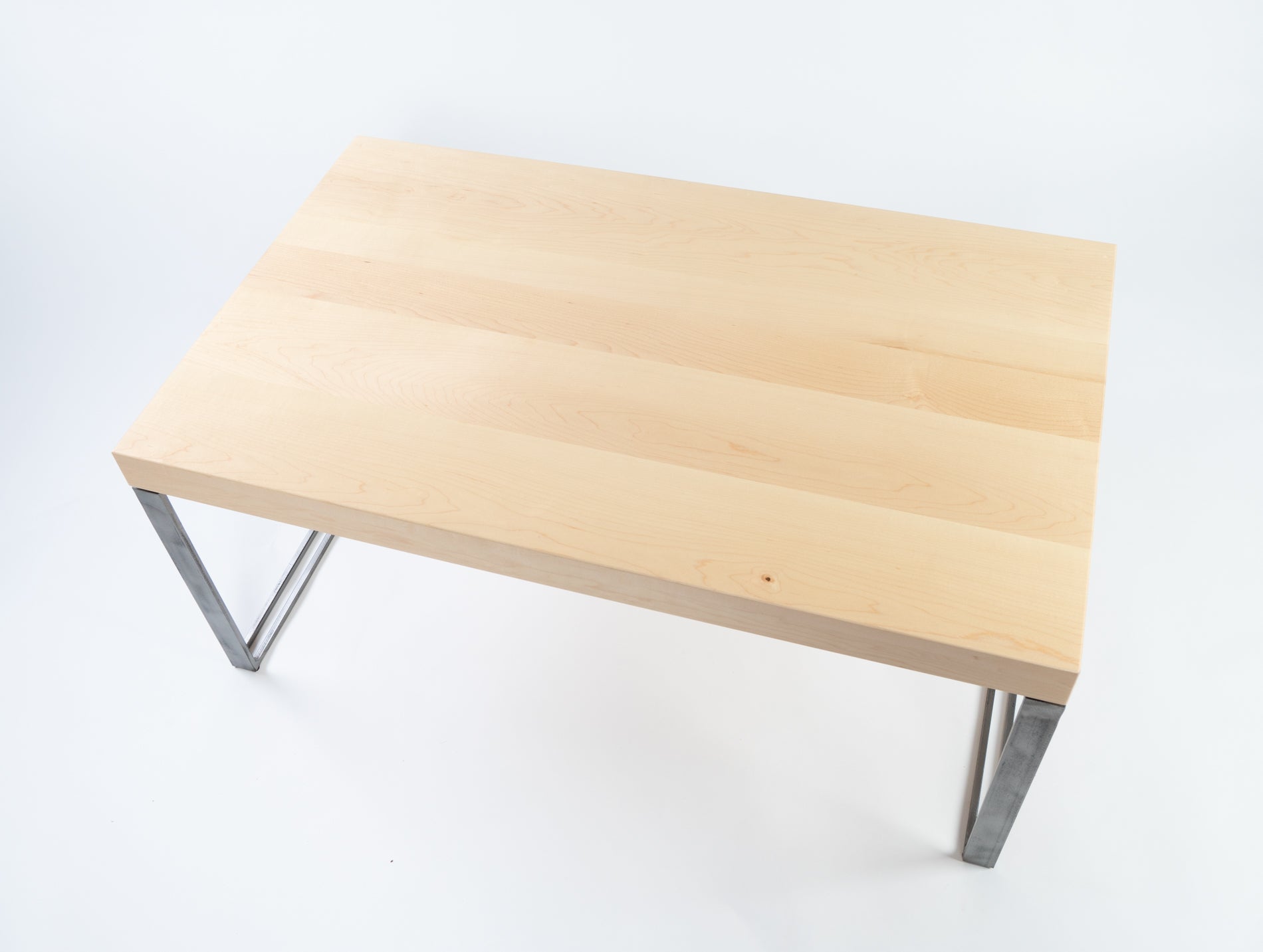 Higgins coffee table - top-view - natural wood - light wood - furniture made in maine