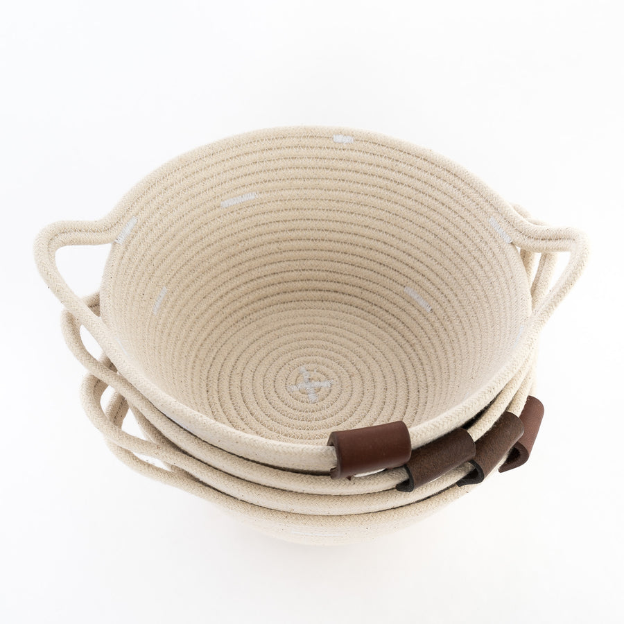 Rope Bowls with Leather Tab
