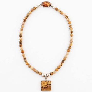 Picture Jasper, Sterling Necklace