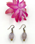 Amethyst + Brass Earrings