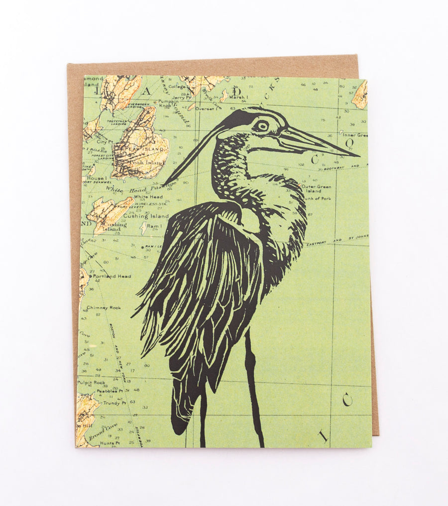 Heron - greeting card