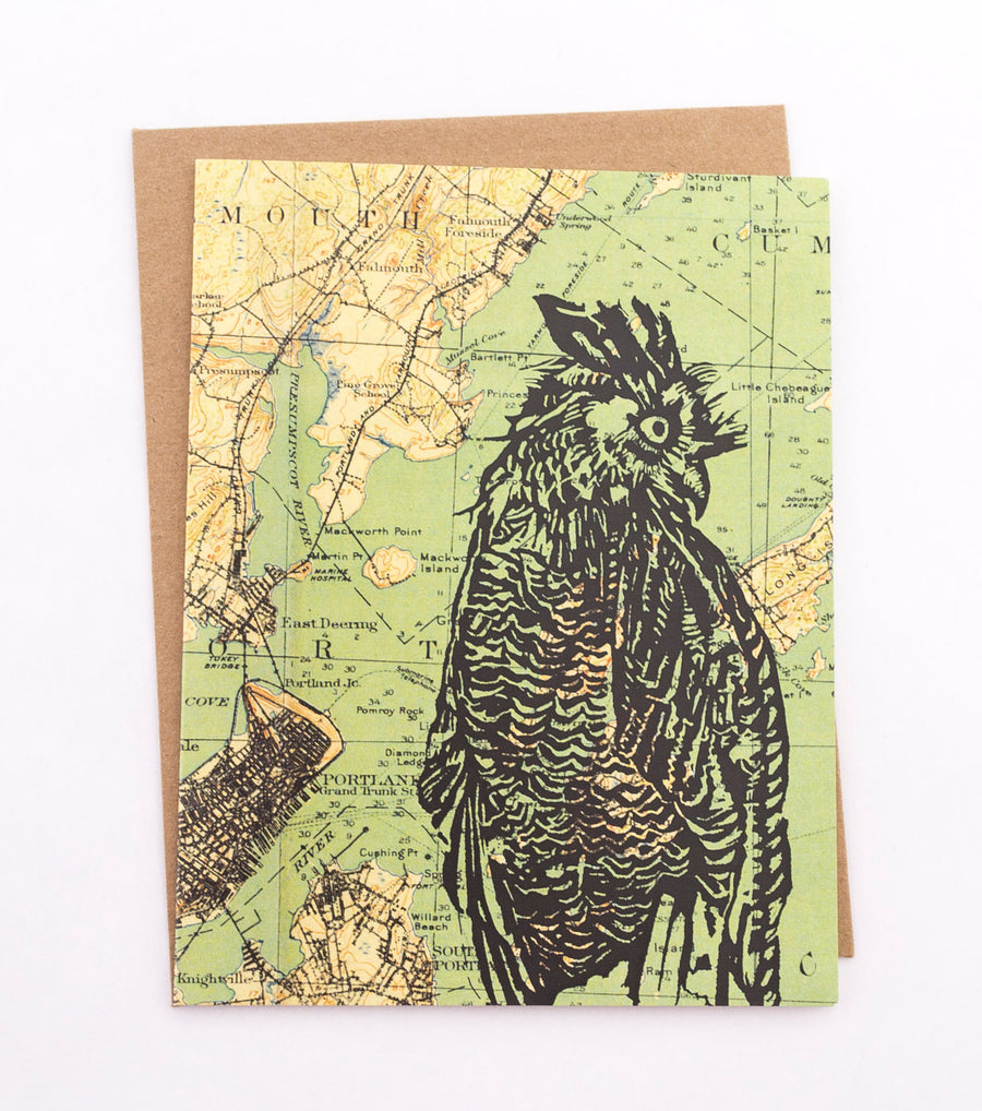 Owl Profile - greeting card