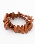 Oval Wooden Bracelet w/ Flex Wire