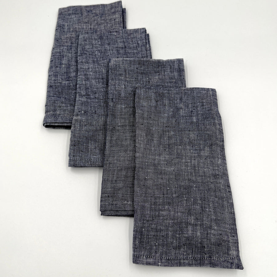 Blue Linen Napkins - set of 4