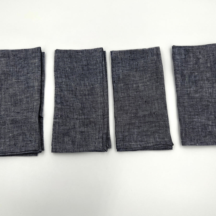 Blue Linen Napkins - set of 4