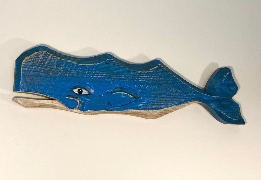 Small Carved Wooden Whale