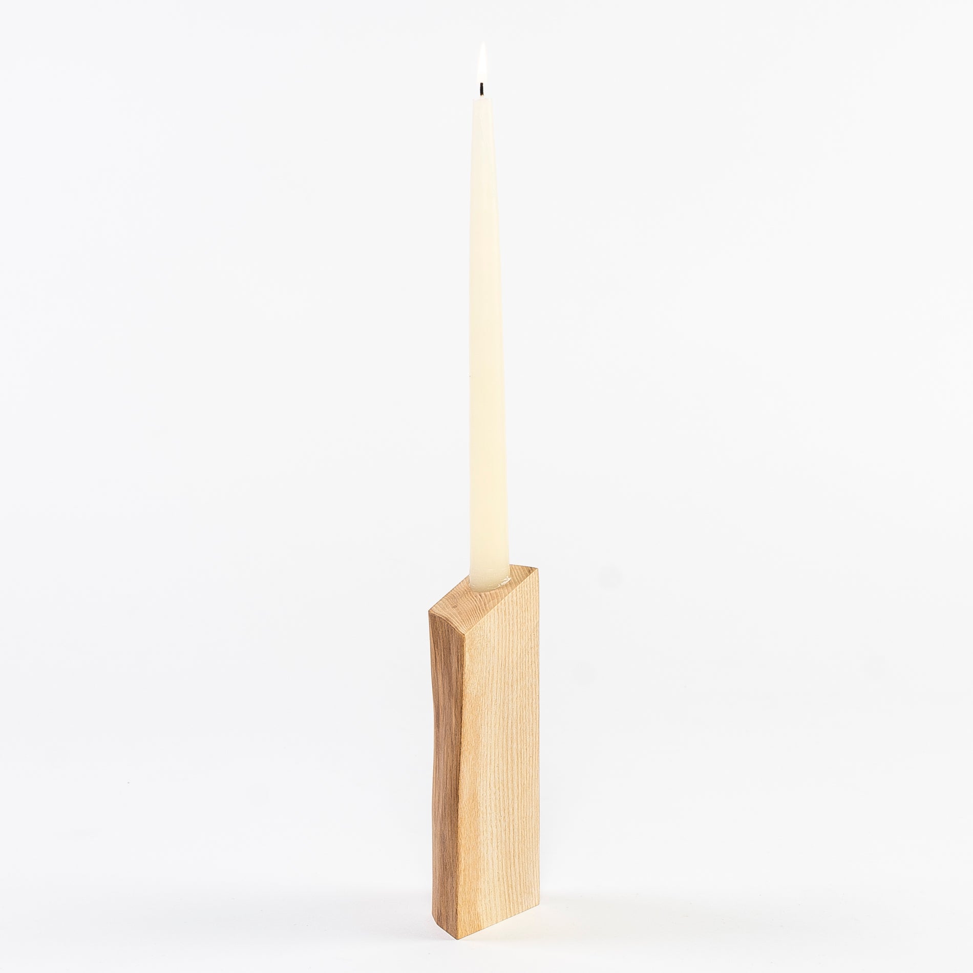 vertical wood candle holder