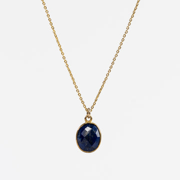 Gold plated Lapis lazuli pendent necklace - Delicate women's jewelry - handmade in Maine