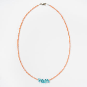 Peach Moonstone + Apatite Necklace