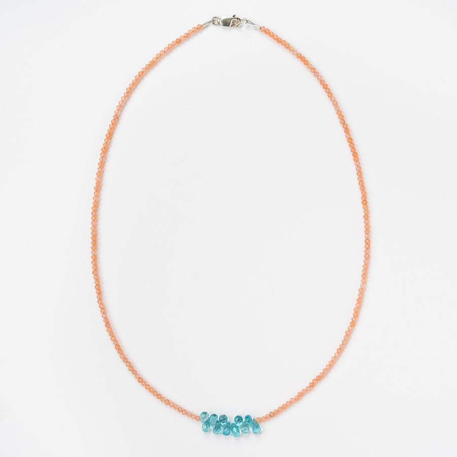 Peach Moonstone + Apatite Necklace