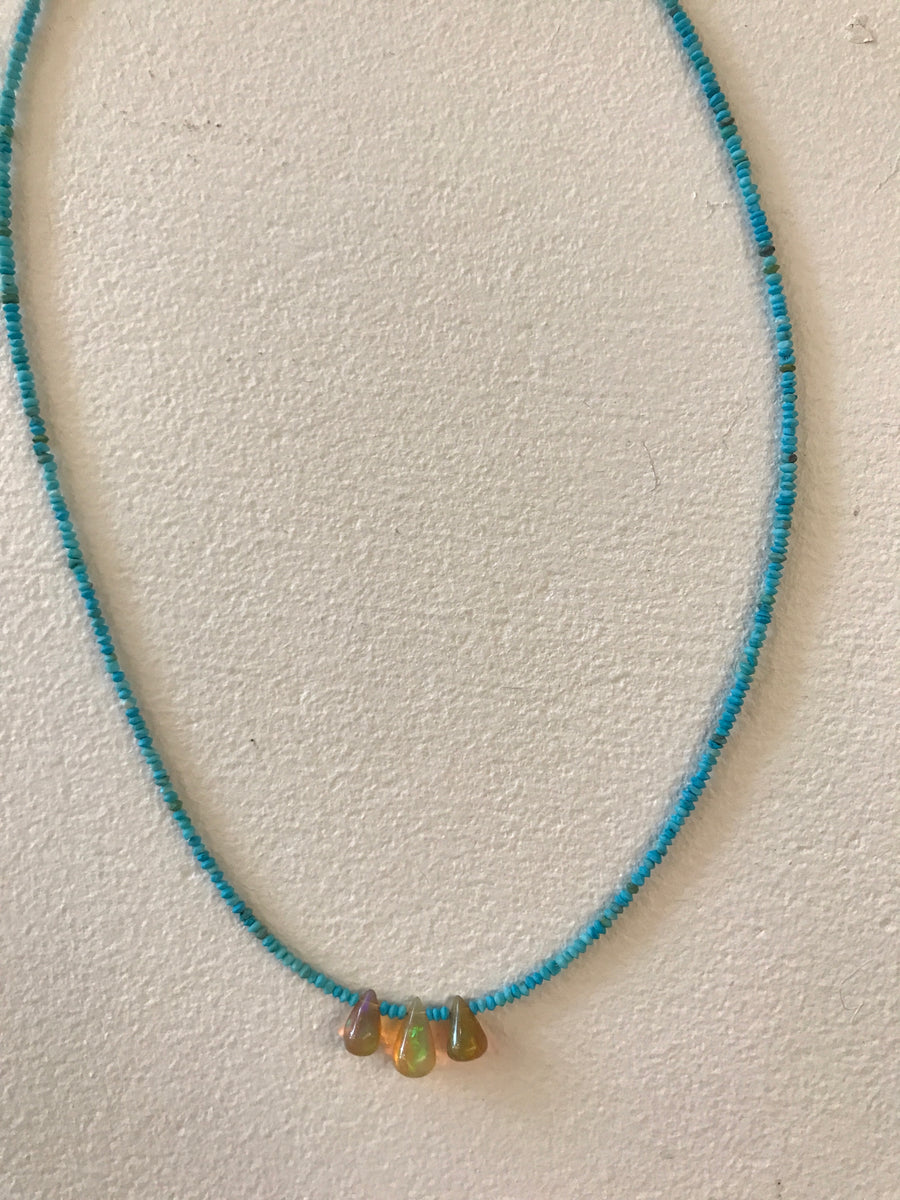 Turquoise + Ethiopian Opal Brio Necklace