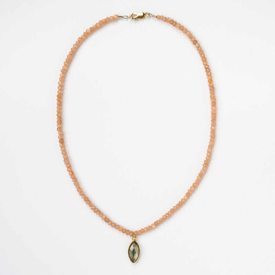 Moonstone + Labradorite Drop Necklace